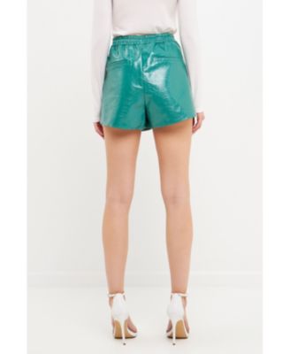 Endless Rose Women's High-Waisted Faux Leather Shorts.