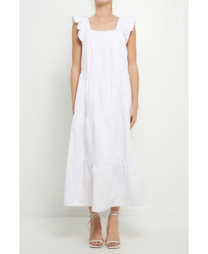 English Factory Women's Ruffle Detail Midi Dress Macy's