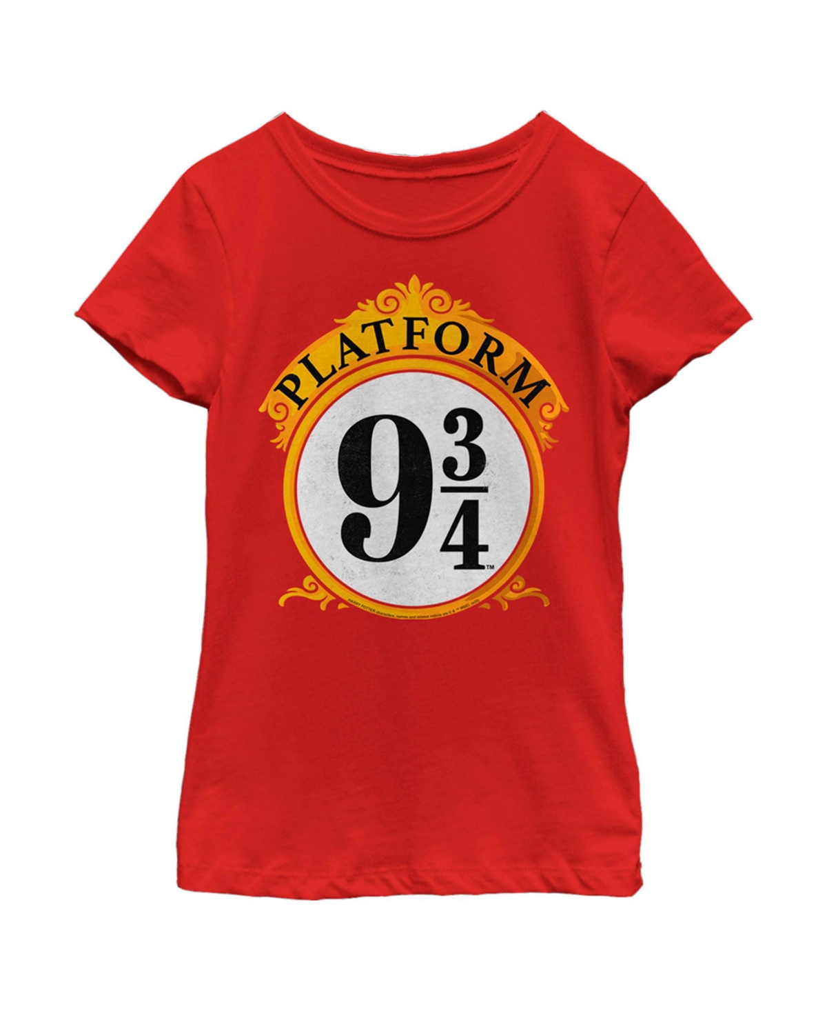 Warner Bros Girl's Harry Potter Platform 9 3/4 Child T-shirt In Red