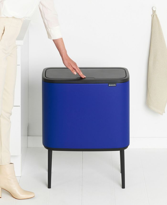 Brabantia Bo Touch Top Dual Compartment Trash Can, 3 plus 6 Gallon, 11