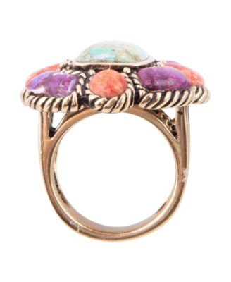 Inca Genuine Multi Stone Round Statement Ring