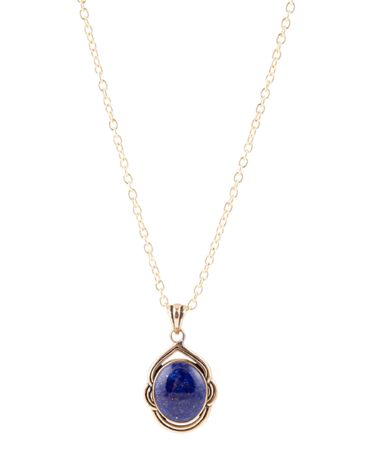Barse Nova Genuine Blue Lapis Oval Pendant Necklace In Genuine Lapis