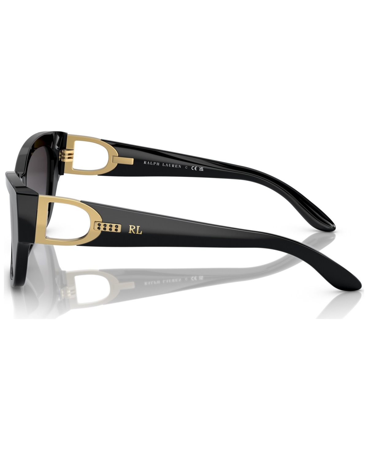 Shop Ralph Lauren Women's Sunglasses, The Audrey In Shiny Black