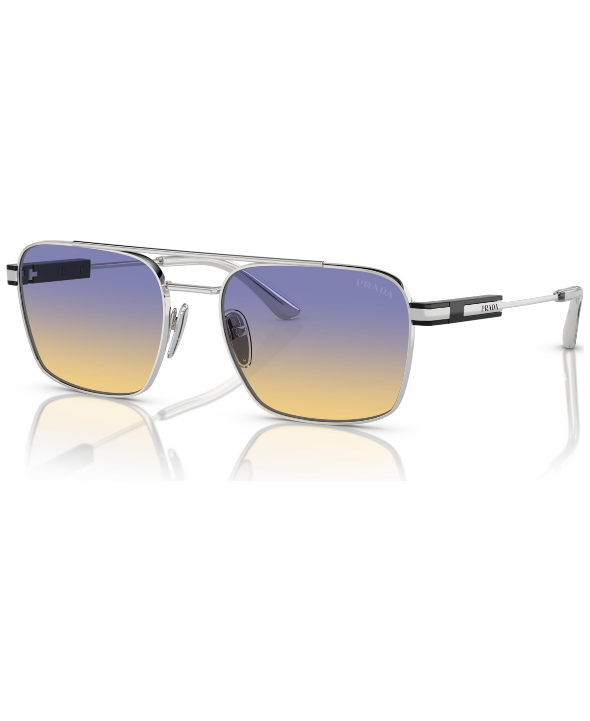 Prada Unisex Sunglasses, Pr 67zs In Silver-tone