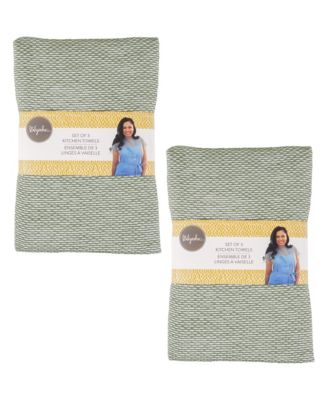 Ayesha Curry Cotton 6 Piece Mixed Utility Kitchen Dish Towel, 18" x 28"
