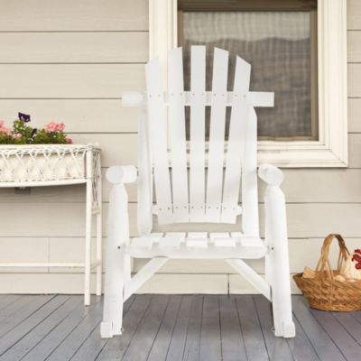 Outdoor Adirondack Style Wooden Rocking Chair, Large,