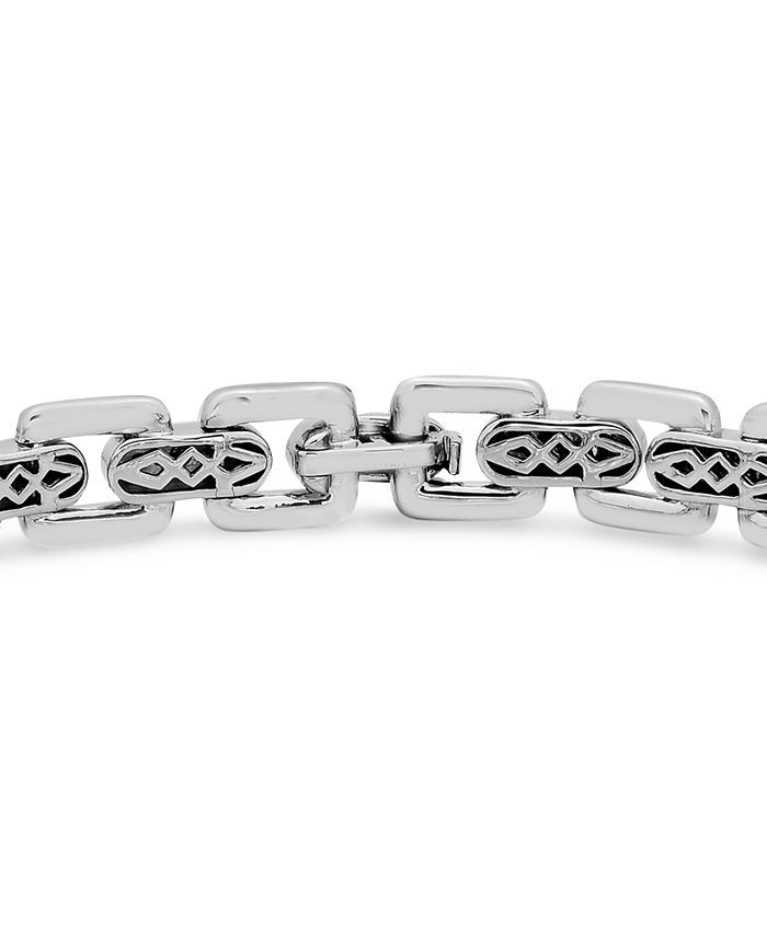 Macy's Men's Black Diamond Link Bracelet (1 ct. t.w.) in Sterling