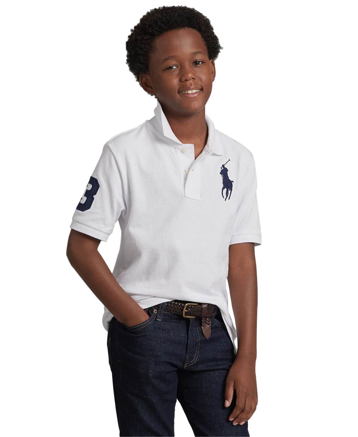 Polo Ralph Lauren Toddler And Little Boys Big Pony Cotton Mesh Polo In White