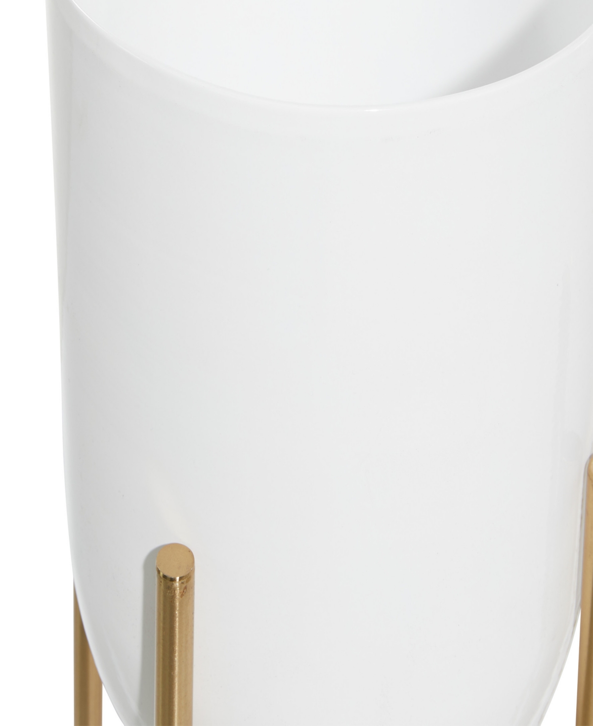 Cosmoliving Metal Indoor Outdoor Dome Planter With Removable Stand Set Of 2 In White