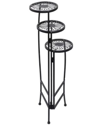 Metal Indoor Outdoor 3 Tier Floral Plant Stand 