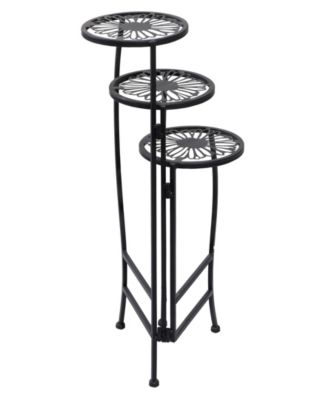 Metal Indoor Outdoor 3 Tier Floral Plant Stand 