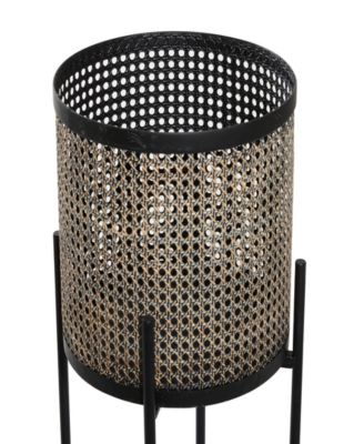Gold-Tone Metal Indoor Outdoor Planter with Removable Stand Set of 2