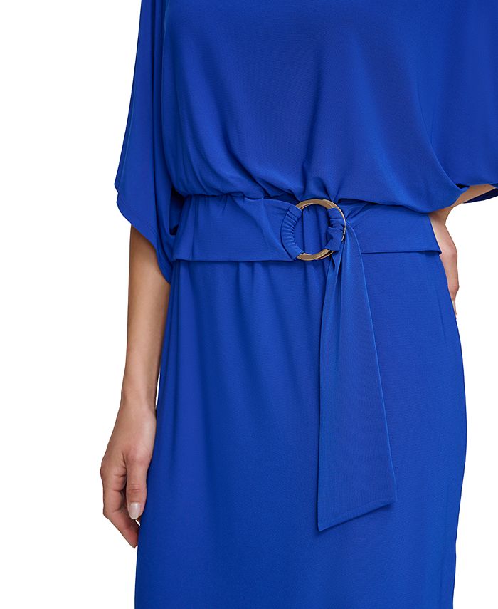 Jessica Howard Women's Dolman-Sleeve Belted Blouson Dress - Macy's