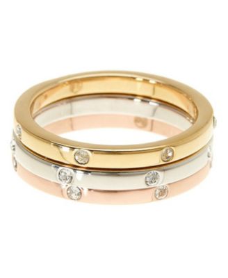 Three Band Dotted Eternity Band Set, 3 Pieces