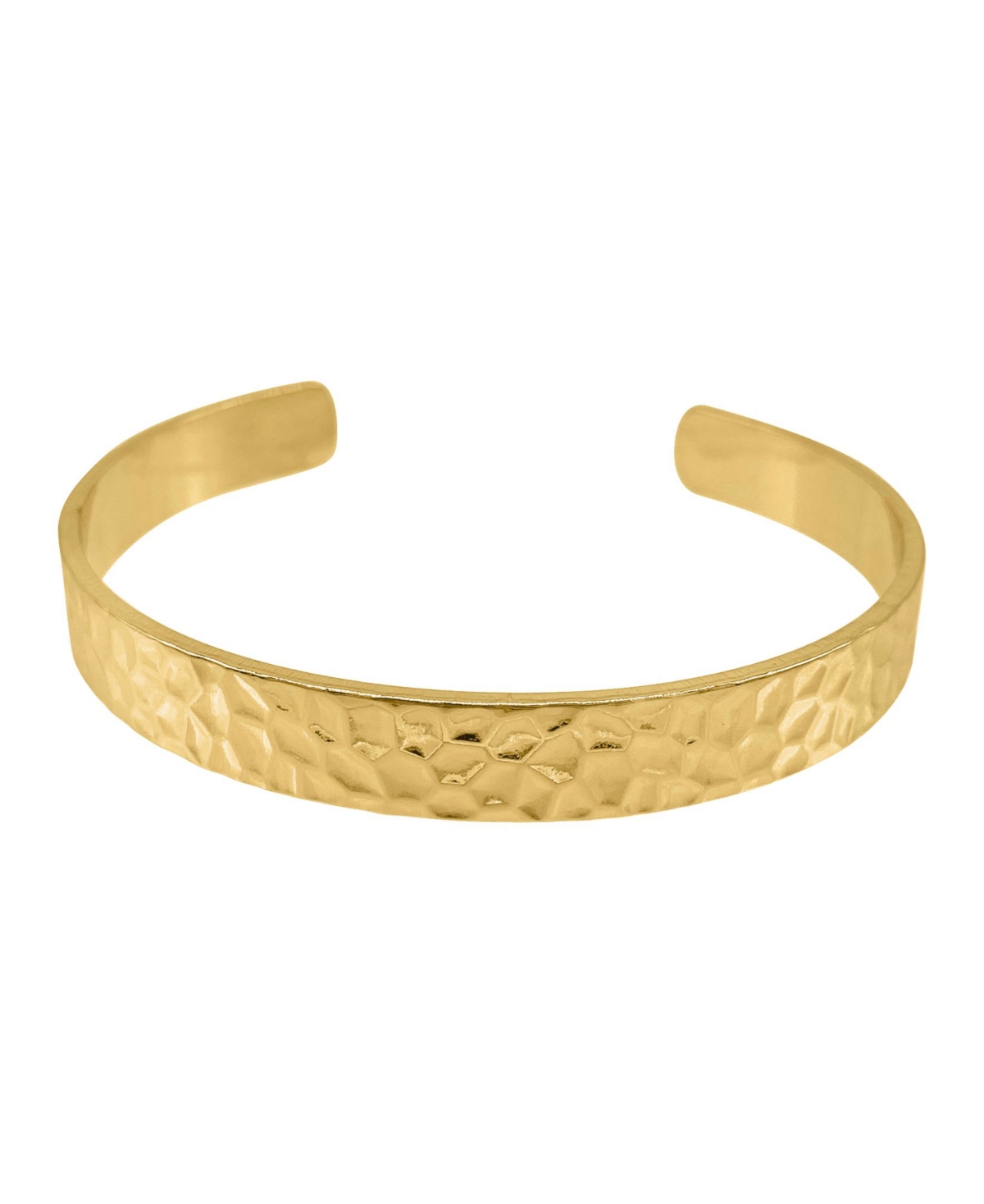 14K Gold Plated Hammered Cuff - Gold