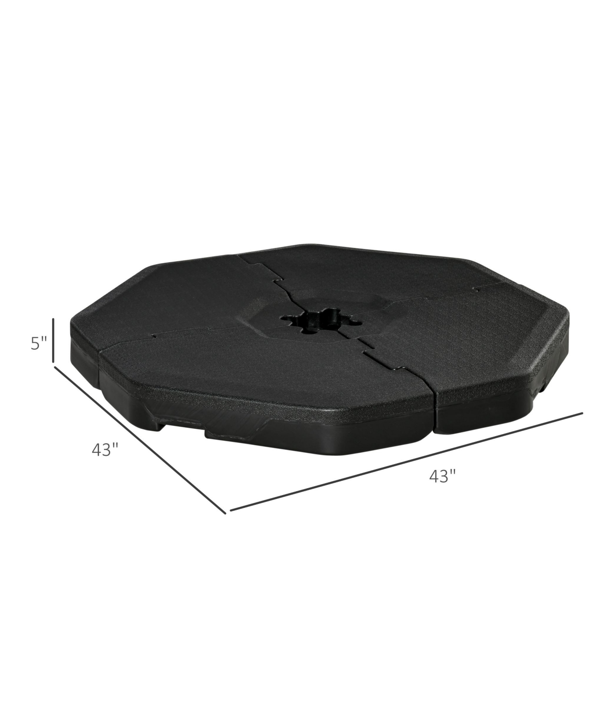 4 Pc Patio Umbrella Base, Outdoor Hexagon Stand Cantilever Offset Umbrella Weights with Easy-Fill Spouts, 229 lbs, Capacity Water or 275lbs C