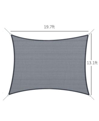 20' x 13' Recgle Outdoor Patio Portable Shade Canopy Sun Sail -