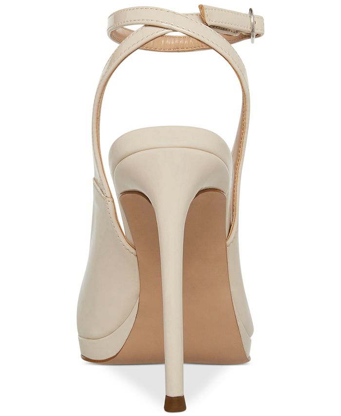STEVE MADDEN Womens Beige Woven Stretch Francys Pointed Toe Stiletto Zip-Up Heeled M