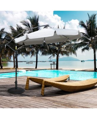 20" 55 lbs Round Cement Umbrella Base Stand Market Parasol Holder with Tightening Knob & Easy Setup, for 1.3"Dia, 1.5"Dia, 1.9"Dia Pole, for Lawn, Deck, Backyard, Garden, Black