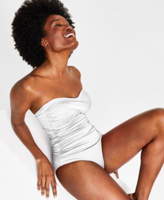 Women's Twist-Front Ruched One-Piece Swimsuit