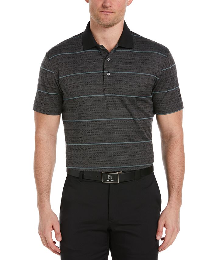 PGA TOUR Men's Geo-Print Jacquard Short-Sleeve Golf Polo Shirt