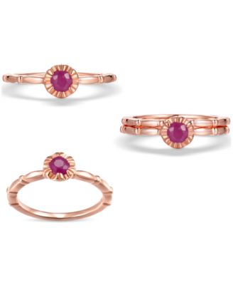 2-Pc. Set Ruby Bridal Set (1/3 ct. t.w.) in 14k Gold-Plated Sterling Silver (Also in Emerald & Sapphire)