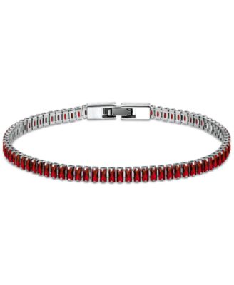 Cubic Zirconia Baguette Tennis Bracelet in Sterling Silver