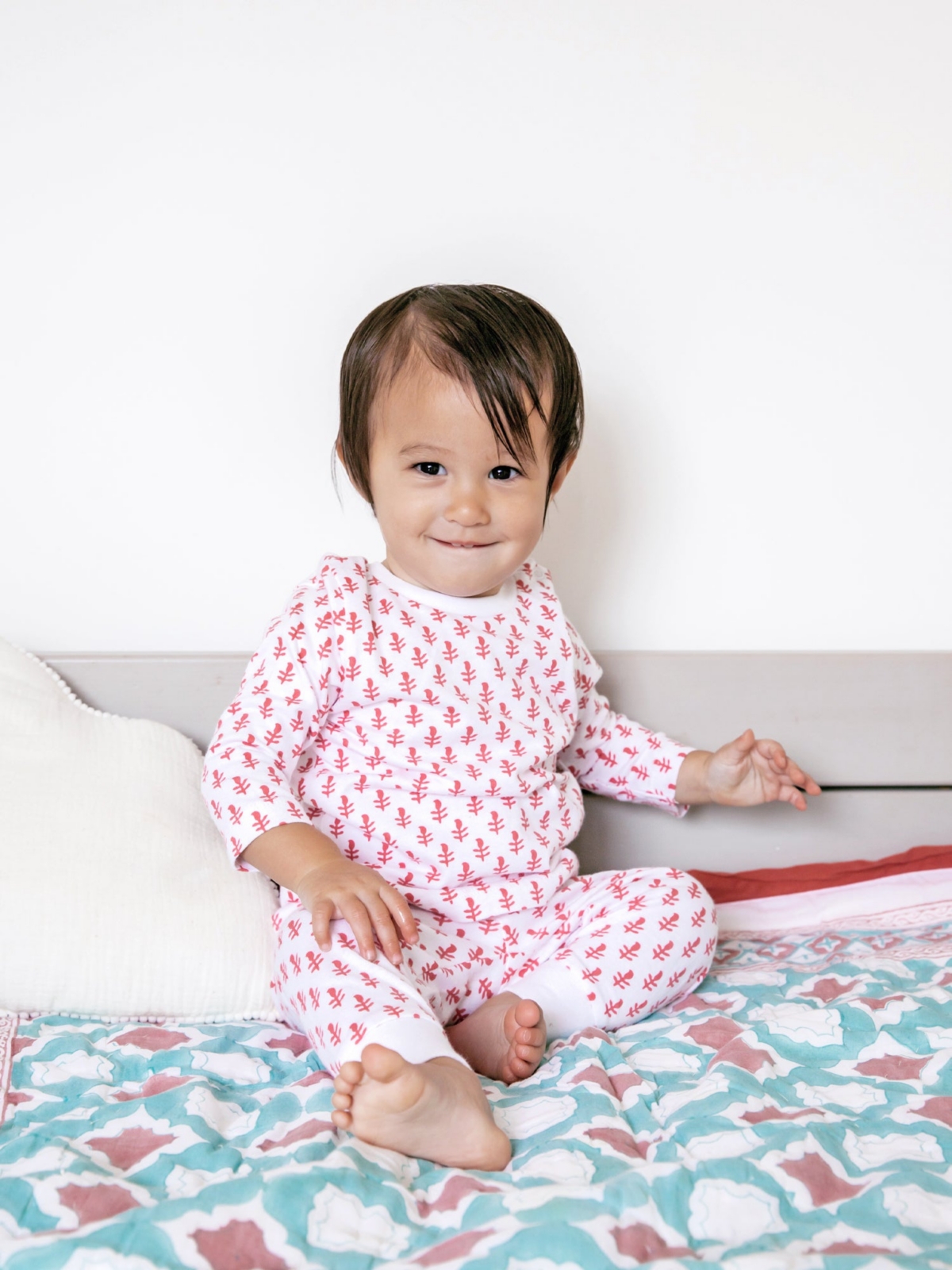 Gots Certified Organic Cotton Knit 2 Piece Pajama Set For Child,(Size 10Y), Girls - Pink city