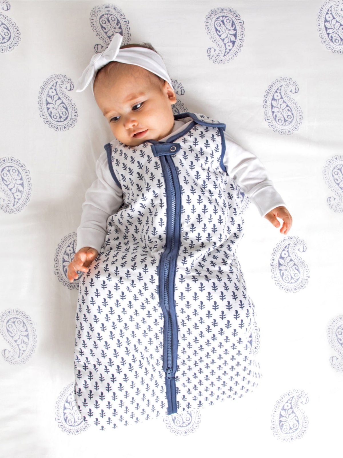 Malabar Baby Baby Certified Organic Block-Printed Handmade Quilted Winter Weight Wearable Blanket Sleeping Bag,Medium (6-18M) - Fort