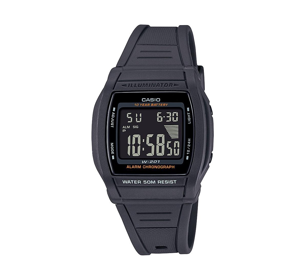 Men's Digital Quartz Gray Resin Watch 36mm, W201-1BV - Gray