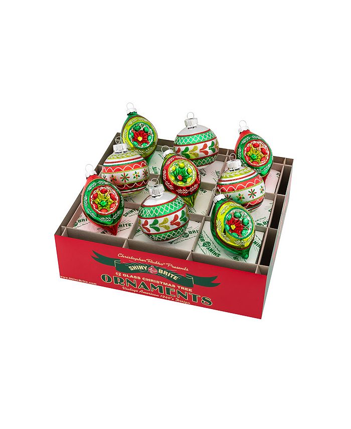 Christopher Radko Holiday Splendor 9 Count 2.5" Decorated Rounds and