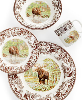 Spode Woodland Majestic Moose Earthenware 10.5" Dinner Plate Made in England 