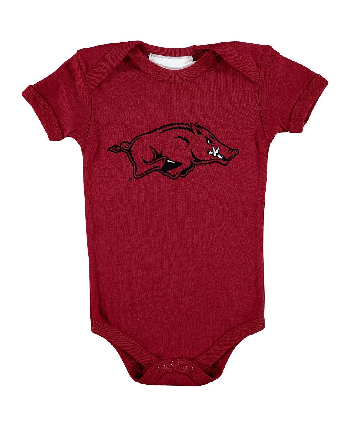 Two Feet Ahead Babies' Infant Boys And Girls Cardinal Arkansas Razorbacks Big Logo Bodysuit