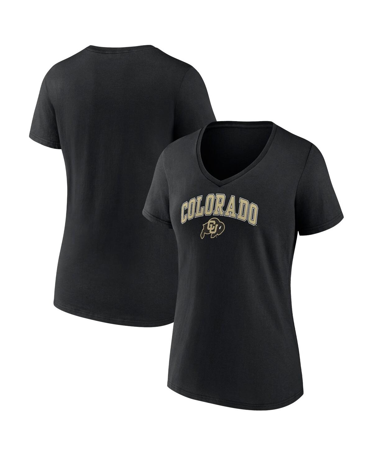 Women's Fanatics Black Colorado Buffaloes Evergreen Campus V-Neck T-shirt - Black