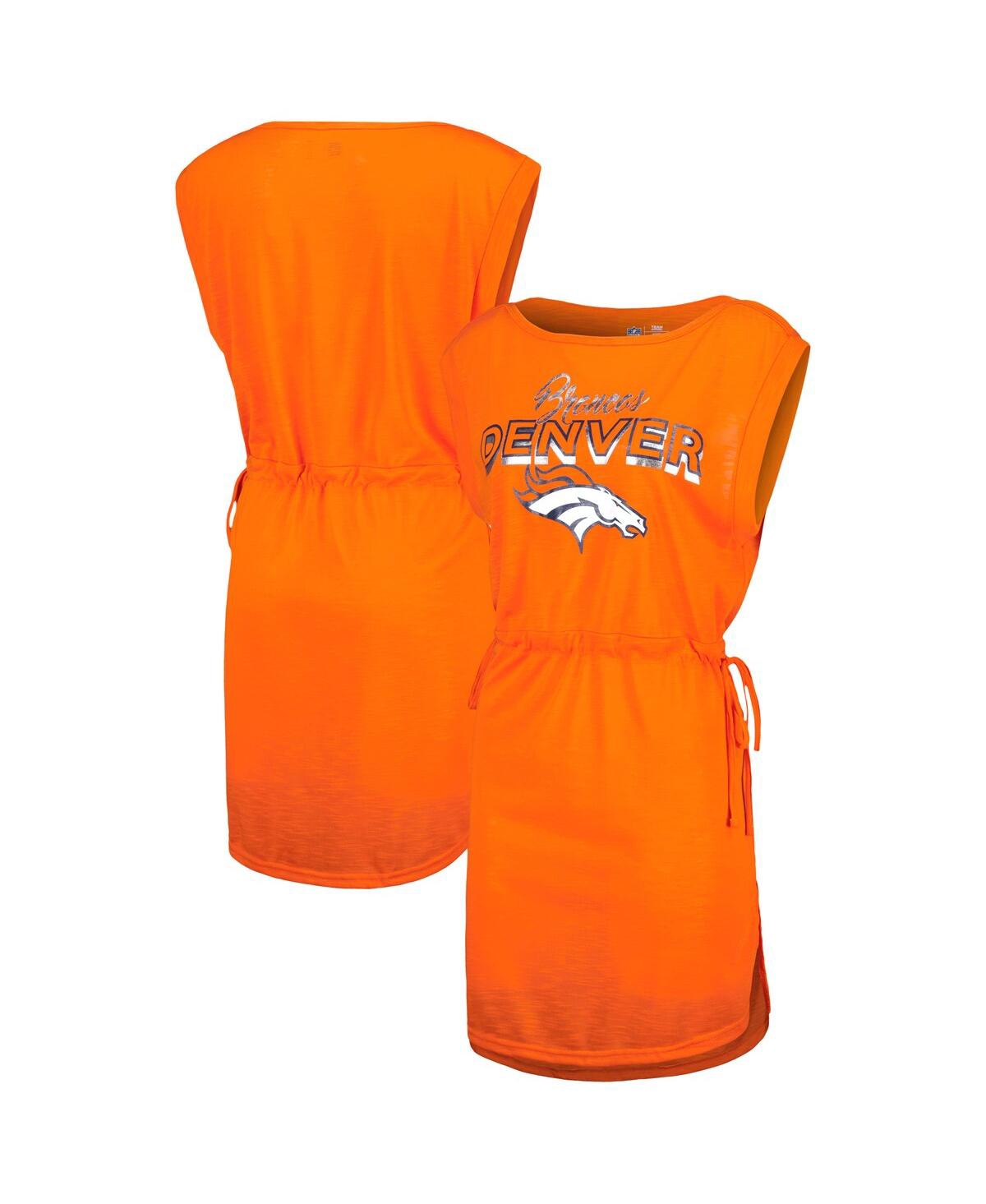 G-III 4HER BY CARL BANKS WOMEN'S G-III 4HER BY CARL BANKS ORANGE DENVER BRONCOS G.O.A.T. SWIMSUIT COVER-UP