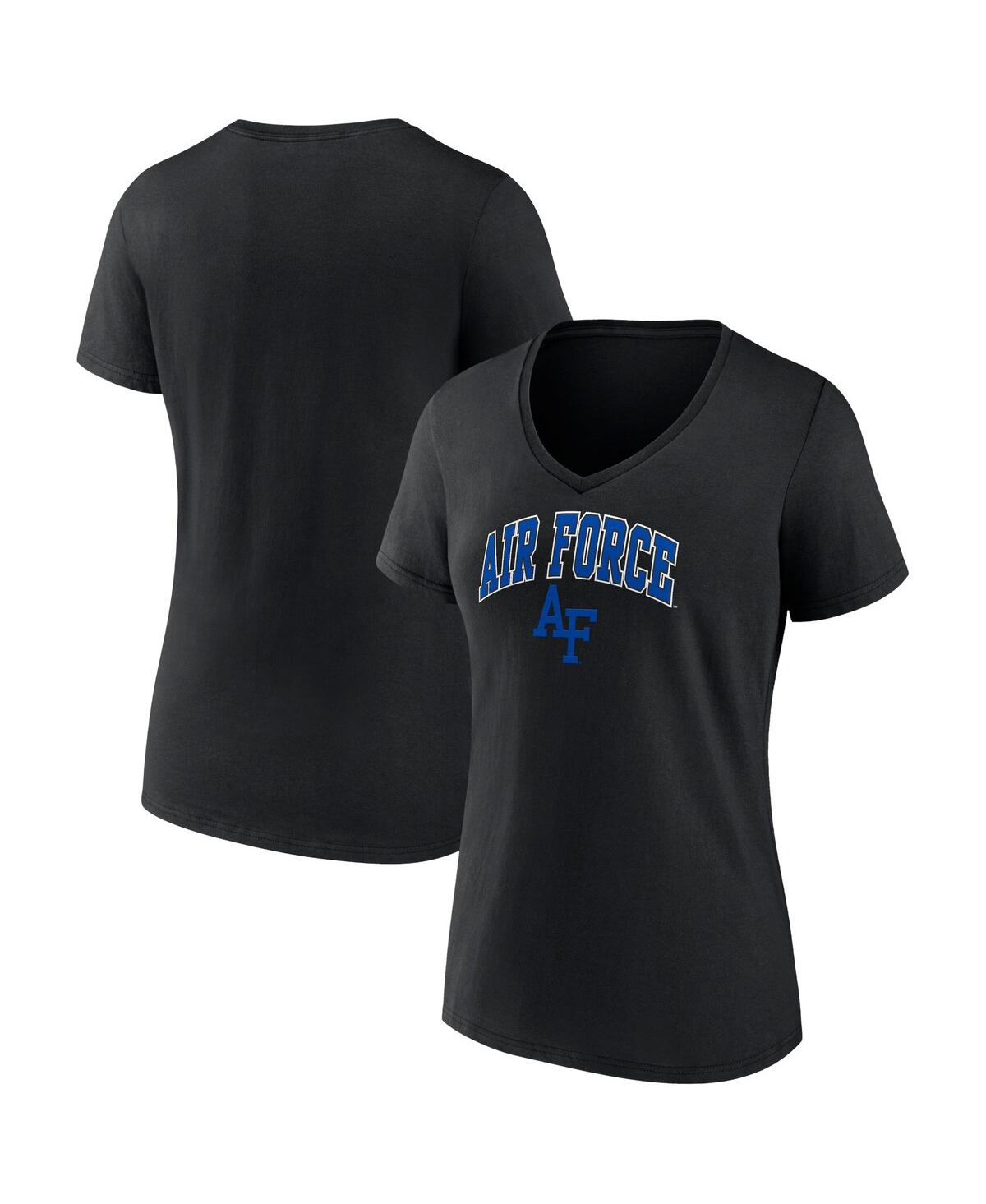 Fanatics Women's  Black Air Force Falcons Evergreen Campus V-neck T-shirt In Black