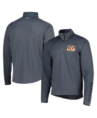 Men's Charcoal Cincinnati Bengals Half-Zip Hoodie