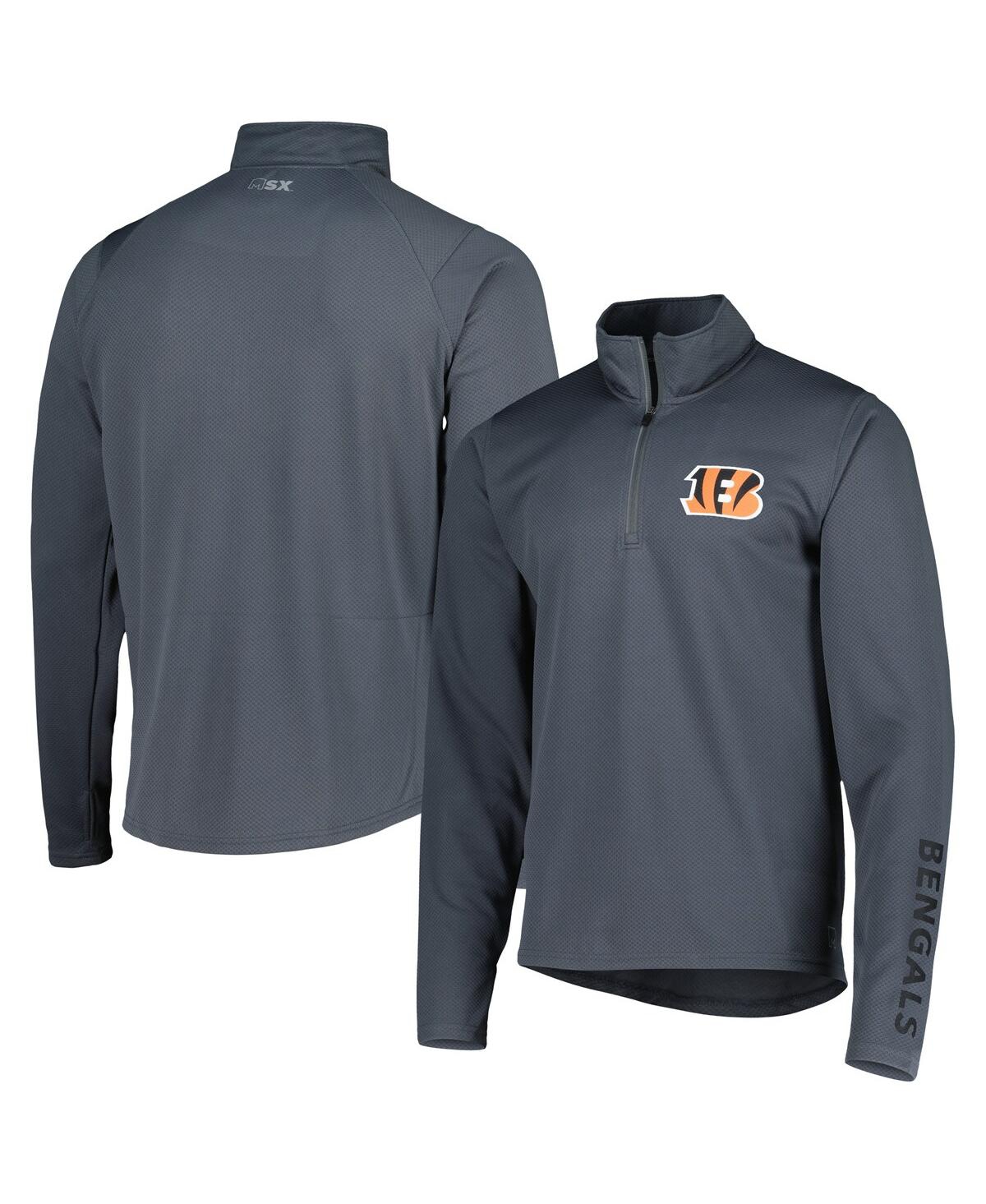 Msx By Michael Strahan Men's  Charcoal Cincinnati Bengals Half-zip Hoodie In Charcoal