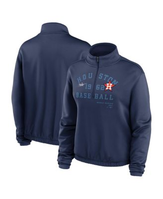 Women's Navy Houston Astros Rewind Splice Half-Zip Sweatshirt