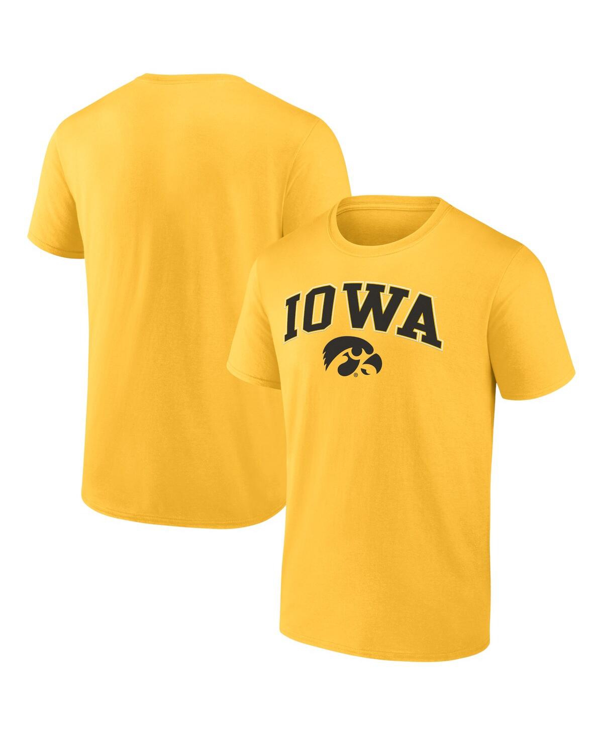 Shop Fanatics Men's  Gold Iowa Hawkeyes Campus T-shirt