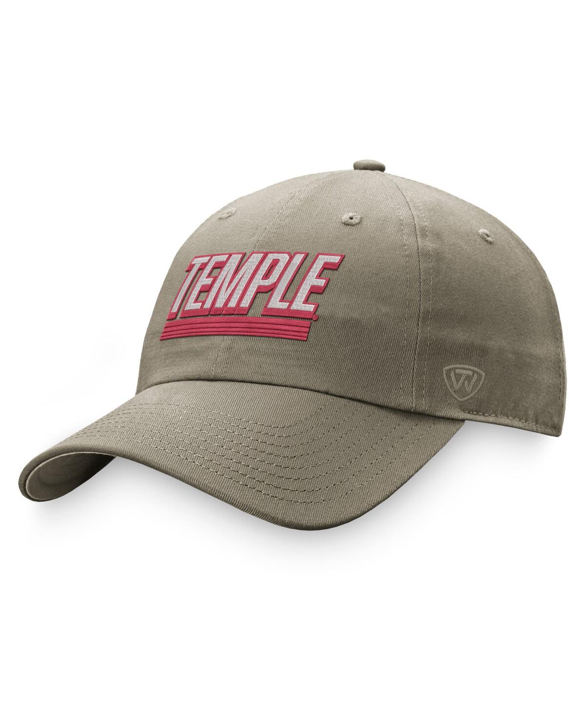 Top Of The World Khaki Temple Owls Slice Adjustable Hat In Khaki