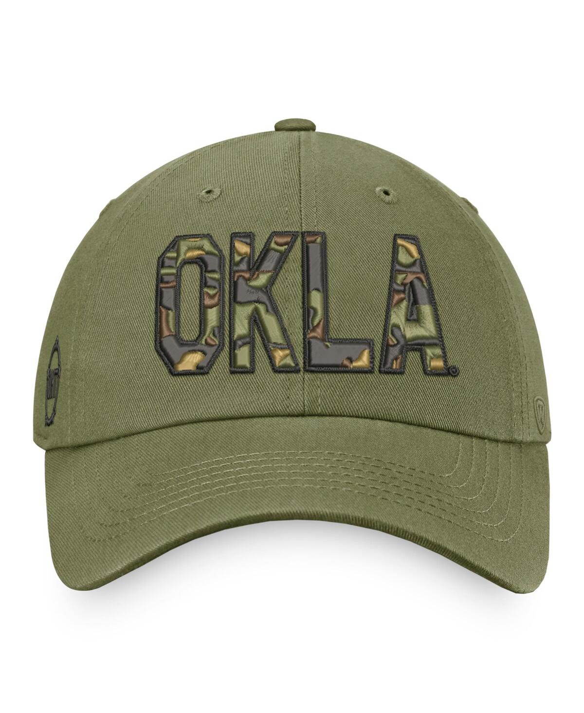 Top Of The World Olive Oklahoma Sooners Oht Military Appreciation Unit Adjustable Hat In Olive