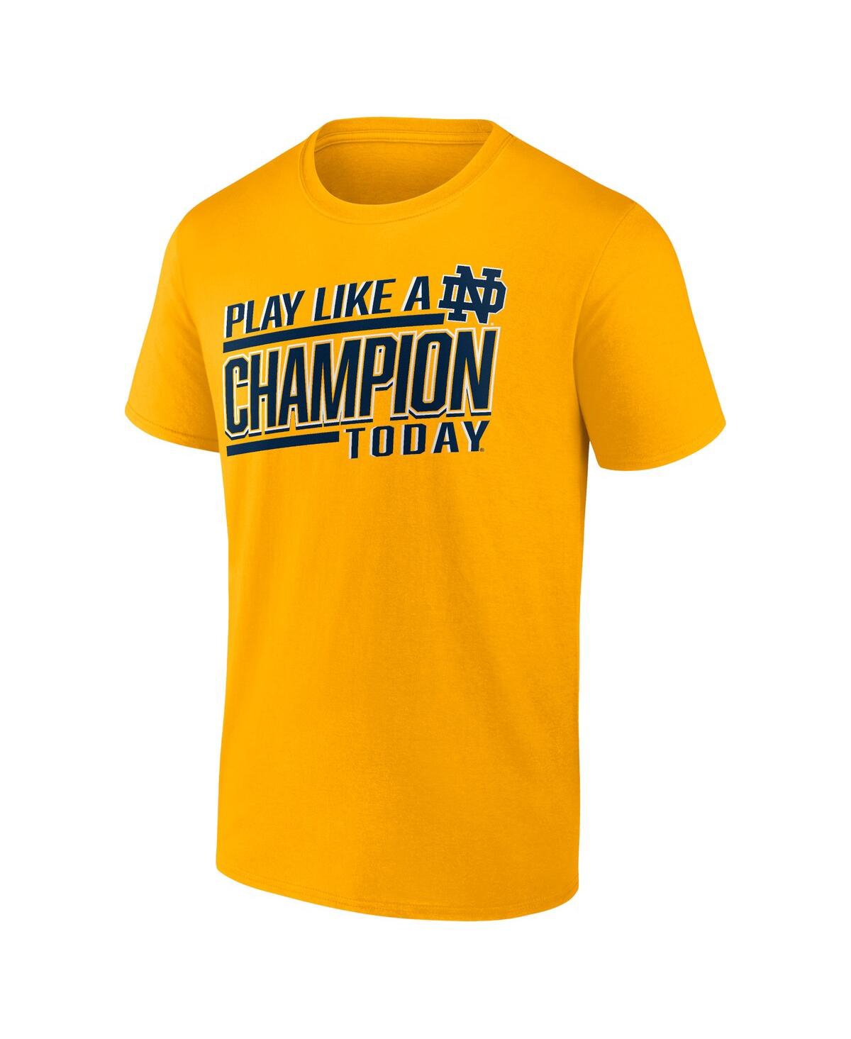 Shop Fanatics Men's  Gold Notre Dame Fighting Irish Play Like A Champion T-shirt