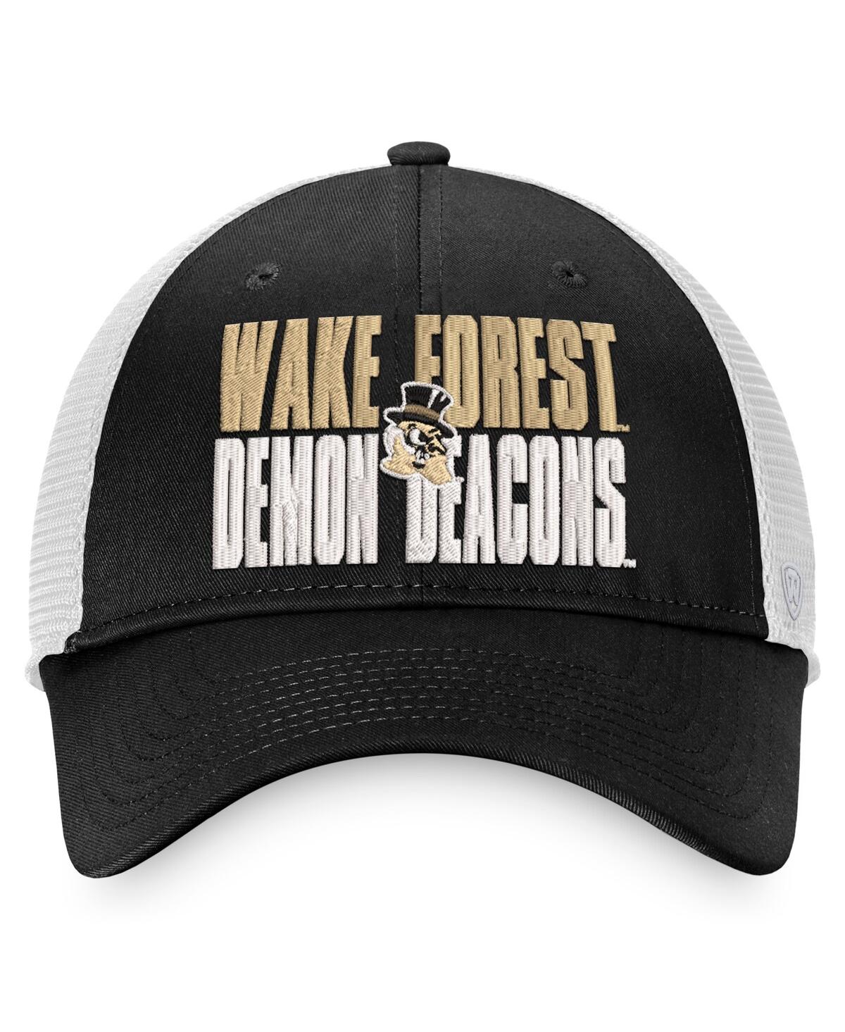 Men's Top of the World White Wake Forest Demon Deacons Stockpile Trucker Snapback Hat - White