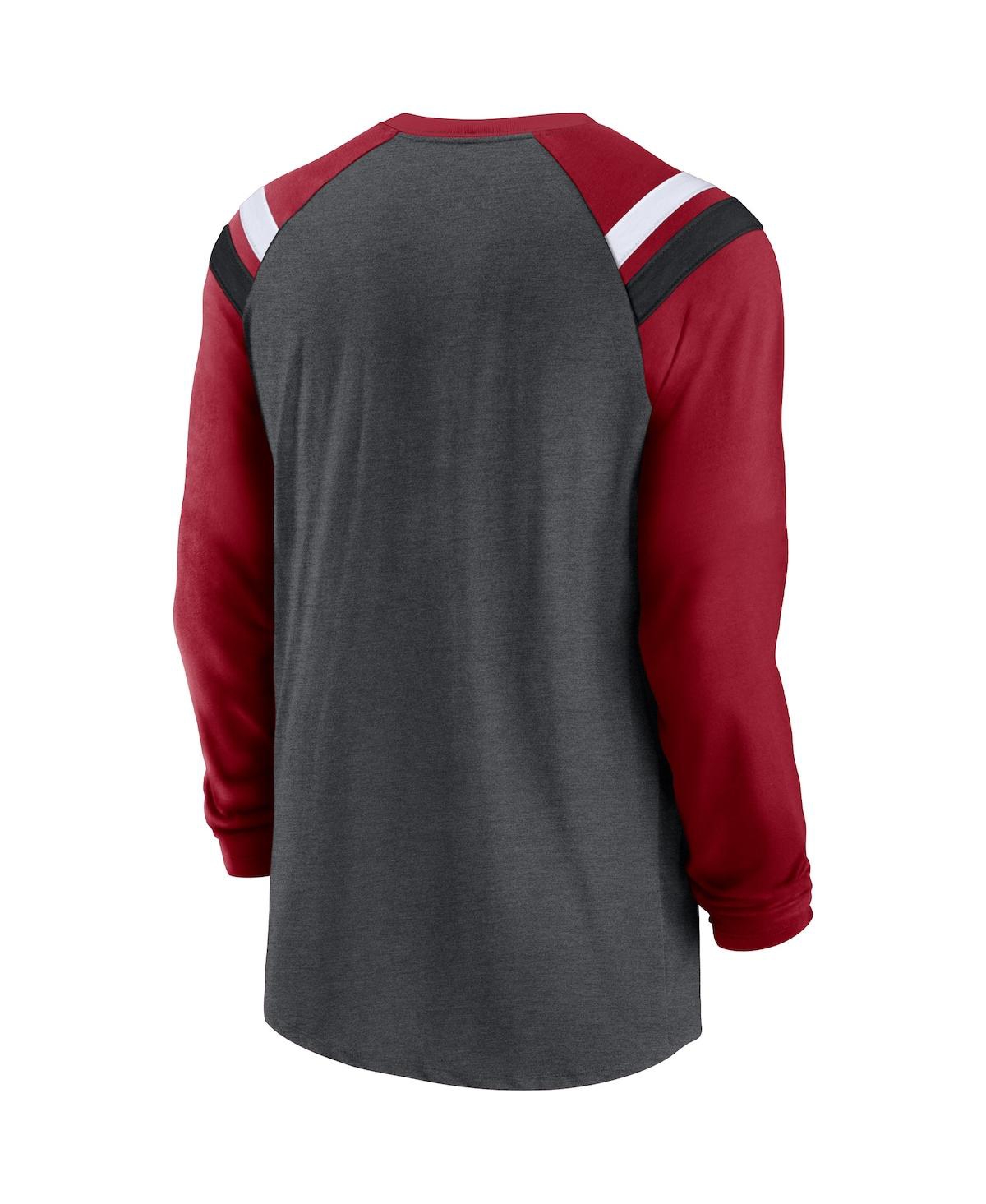 Nike Men's Athletic Fashion (nfl Arizona Cardinals) Long-sleeve T-shirt In Heathered Charcoal,cardinal