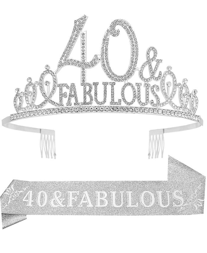 Meant2tobe 40th Birthday 40th Birthday Tiara Silver 40 Tiara and