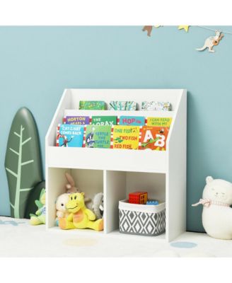 Kids Wooden Bookshelf Bookcase Children Toy Storage Cabinet Organizer