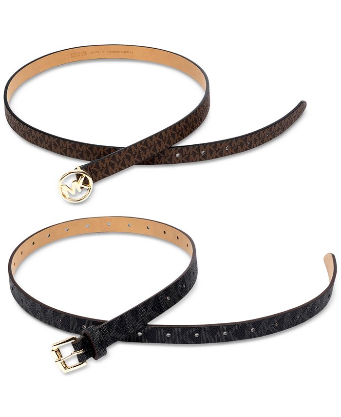 Michael Kors 2 Pack Square & Circle Logo Belts Macy's