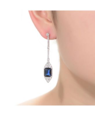 Dazzling Sterling Silver & White Gold-Plated Cubic Zirconia Drop Earrings