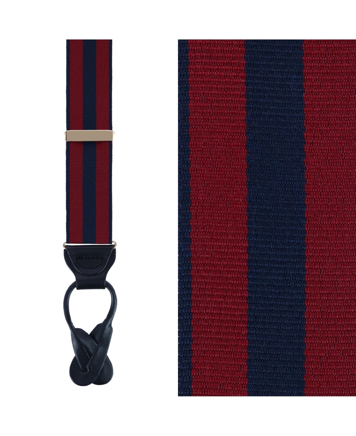 Trafalgar Men's Balint 38MM Striped Non Stretch Grosgrain Ribbon Button End Suspenders